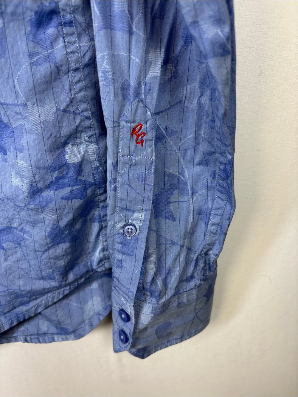 ROBERT GRAHAM Aoki Button Up Long Sleeve Contrast Flip Cuff Shirt size medium